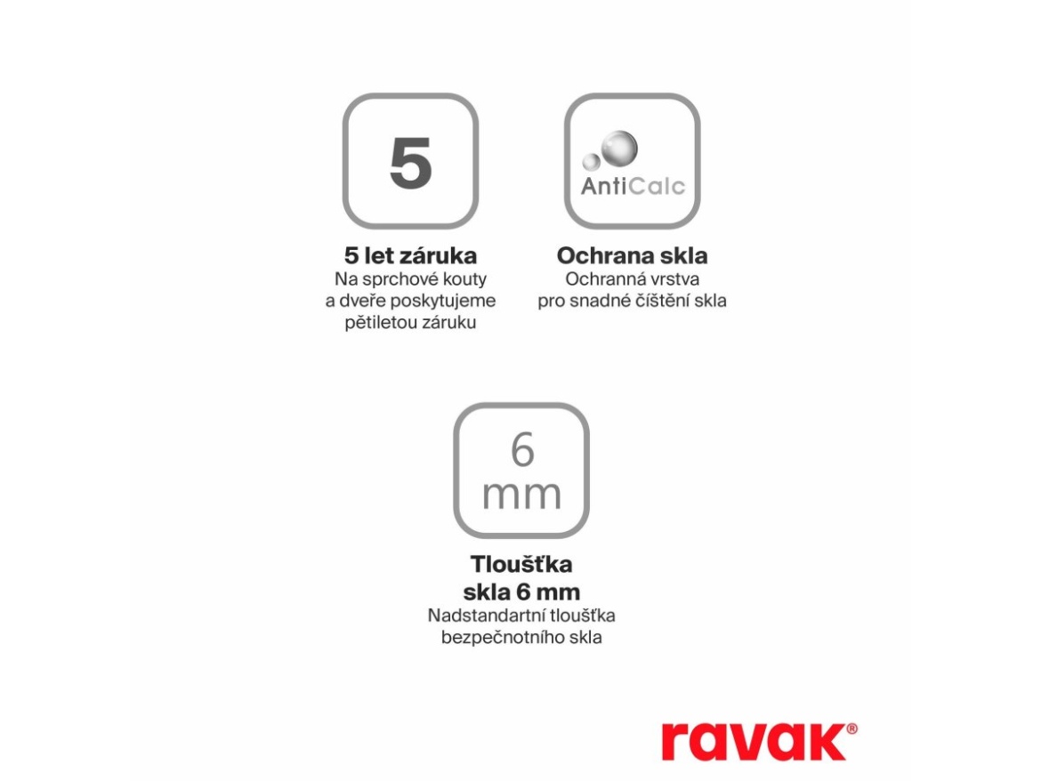 Ravak COSD1 80, lesk+transparent