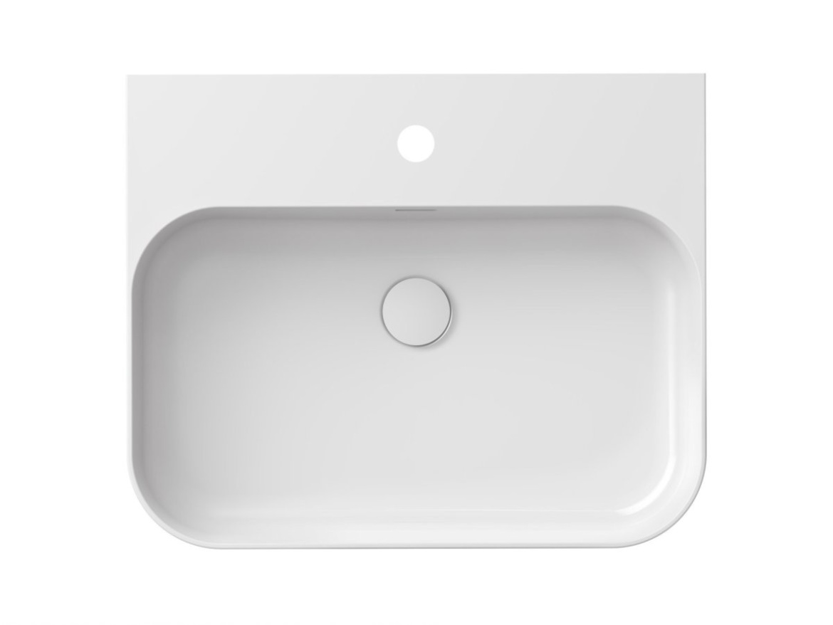 Ravak Umývadlo Ceramic Slim Wall R 55, s otvorom pre batériu, s prepadom, biela