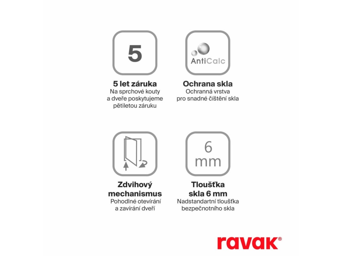 Ravak BLSDP2 110, čierna+transparent